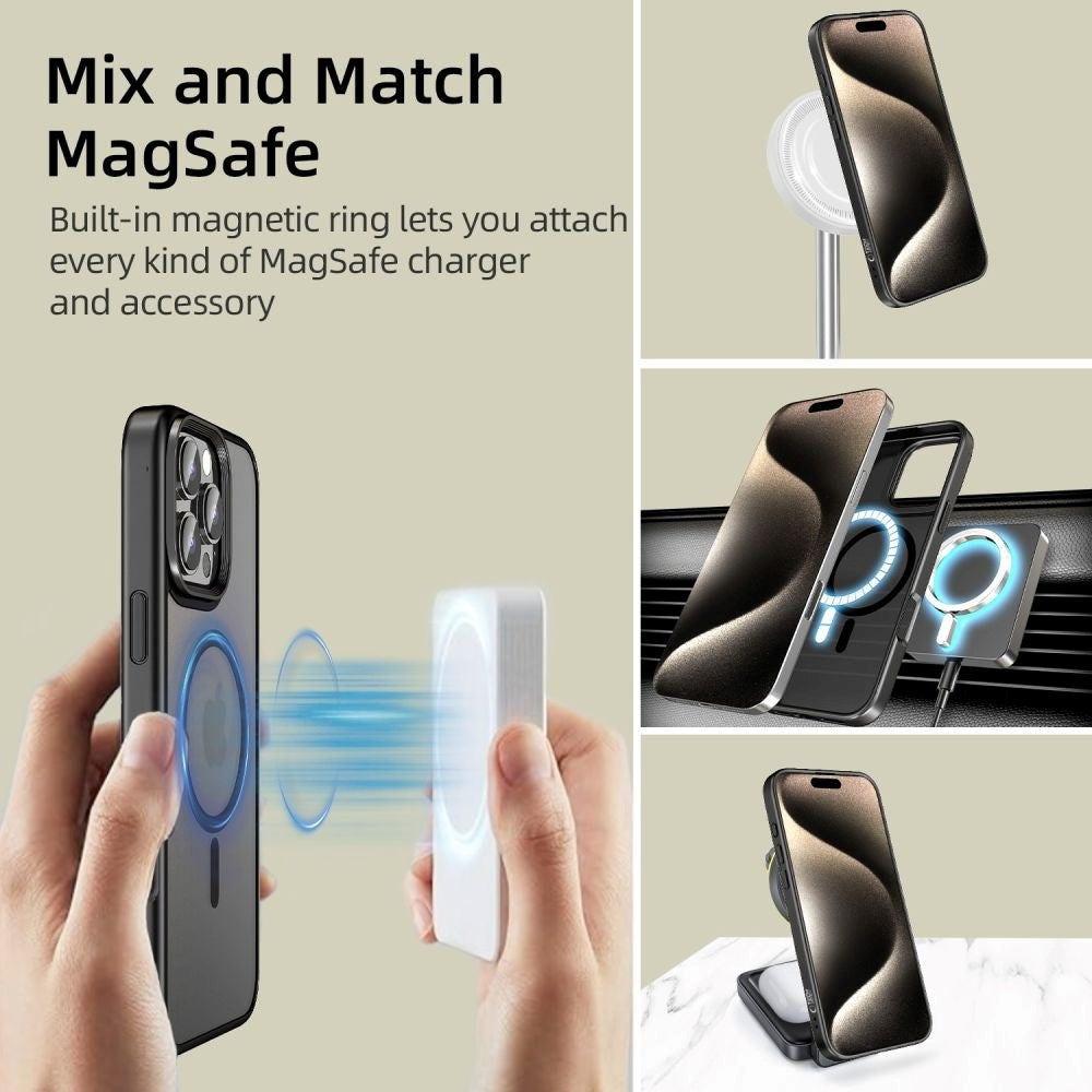 iPhone 16 Pro Tech-Protect MagMat Bagside Cover - MagSafe Kompatibel - Mat Sort