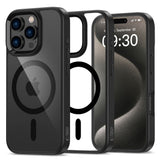 iPhone 16 Pro Max Tech-Protect MagMat Bagside Cover - MagSafe Kompatibel - Gennemsigtig / Sort