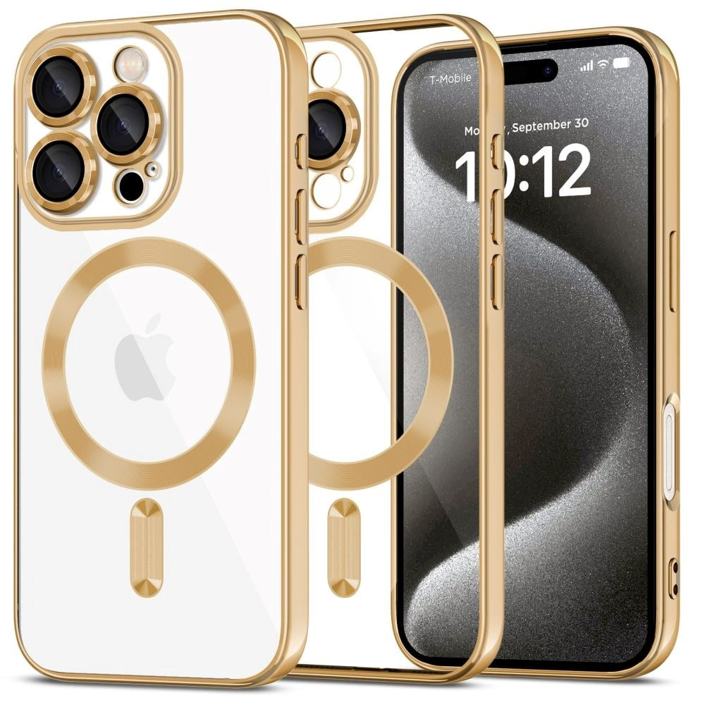 iPhone 16 Pro Tech-Protect Magflex Bagside Cover - MagSafe Kompatibel - Gennemsigtig / Guld