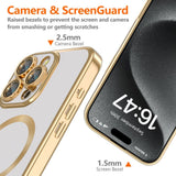 iPhone 16 Pro Max Tech-Protect Magmat Bagside Cover - MagSafe Kompatibel - Gennemsigtig / Guld