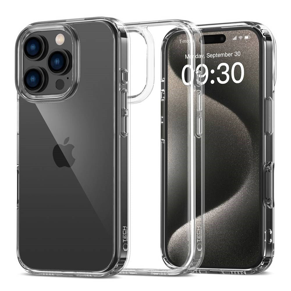 iPhone 16 Pro Tech-Protect Flexair Hybrid Bagside Cover - Gennemsigtig