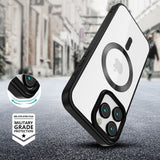 iPhone 16 Pro Max Tech-Protect Magflex Mobil Cover - MagSafe Kompatibel - Gennemsigtig / Satin Sort