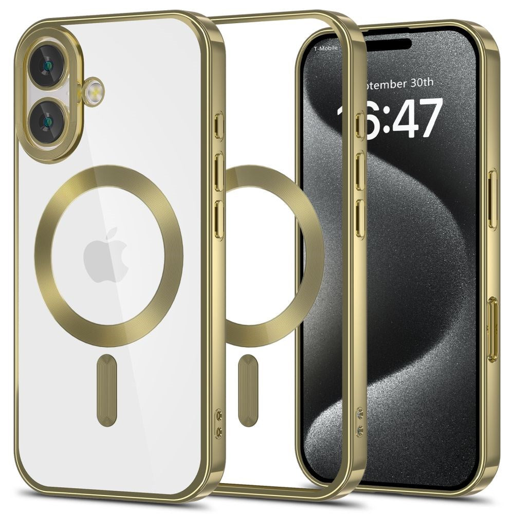 iPhone 16 Tech-Protect Magflex Mobil Cover - MagSafe Kompatibel - Gennemsigtig / Satin Guld