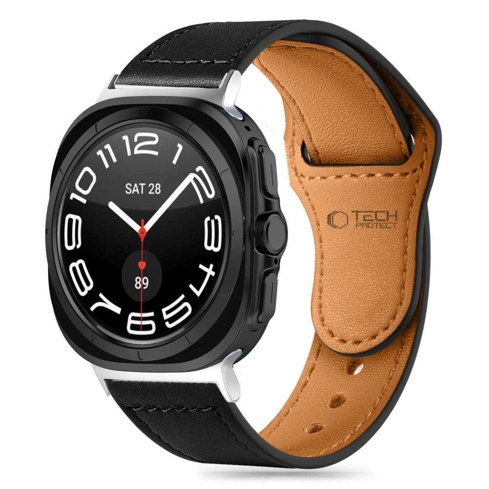 Samsung Galaxy Watch Ultra (47mm) Tech-Protect Leatherfit Ægte Læder Rem - Black