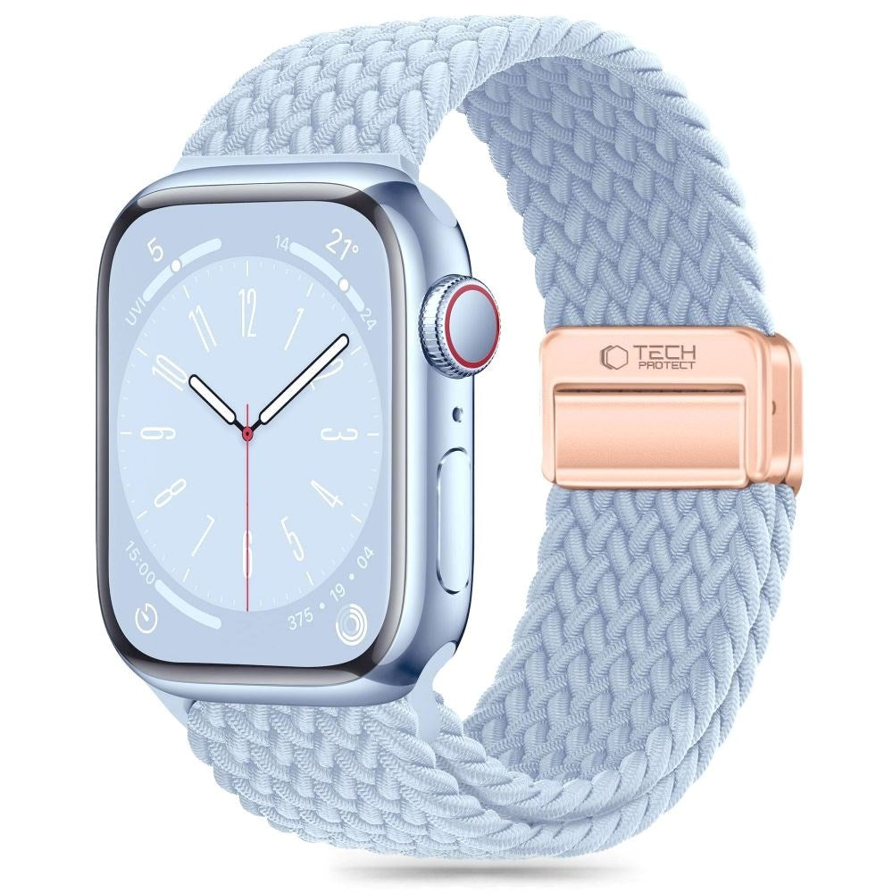 Apple Watch (42/44/SE/45/46/49mm) Tech-Protect NylonMag Rem - Lyseblå