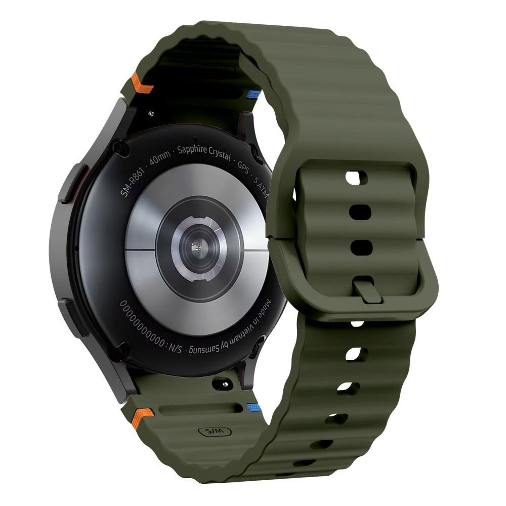 Samsung Galaxy Watch 4 / 5 / 6 / 7 / FE Tech-Protect Silicone Sport Rem - Mørkegrøn