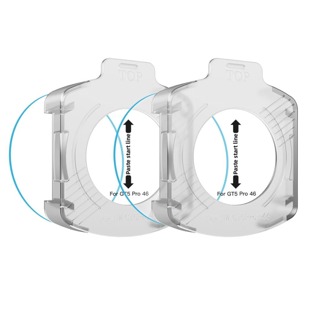 Tech-Protect Easy Set+ Huawei Watch GT 5 Pro (46mm) Skærmbeskyttelsesglas - inkl. Installationsramme - 2 stk. - Gennemsigtig