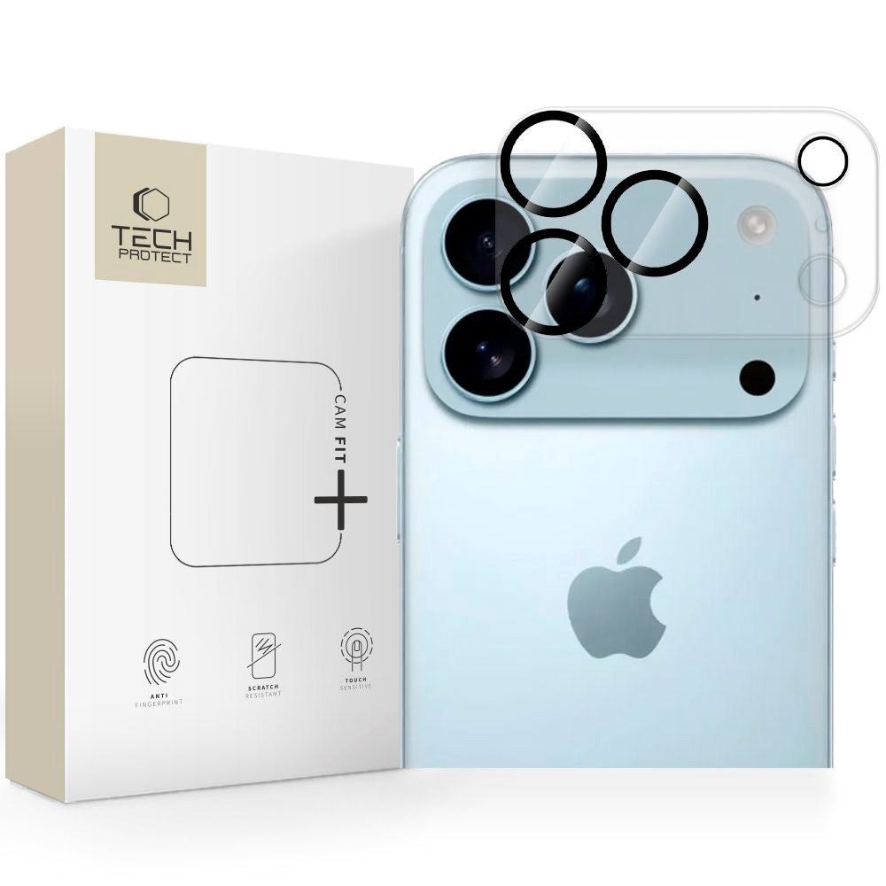Tech-Protect Cam Fit+ - iPhone 17 Pro Max - Kameralinsebeskyttelsesglas - Gennemsigtig