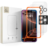 Tech-Protect - iPhone 17 Pro / 16 Pro - Easy Set+ Beskyttelsessæt m. Skærmbeskyttelsesglas & Kameralinsebeskyttelsesglas - Gennemsigtig