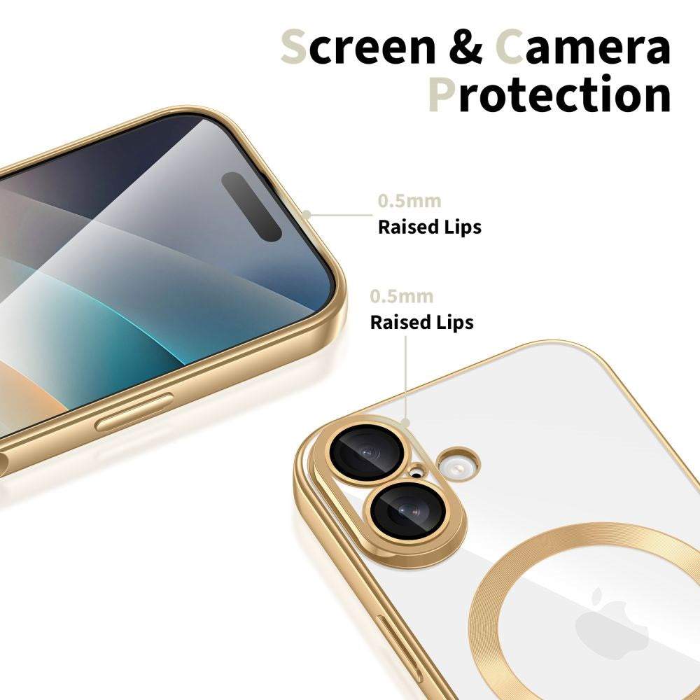 Tech-Protect iPhone 17 MagFlex Cover - MagSafe Kompatibel - Guld / Gennemsigtig