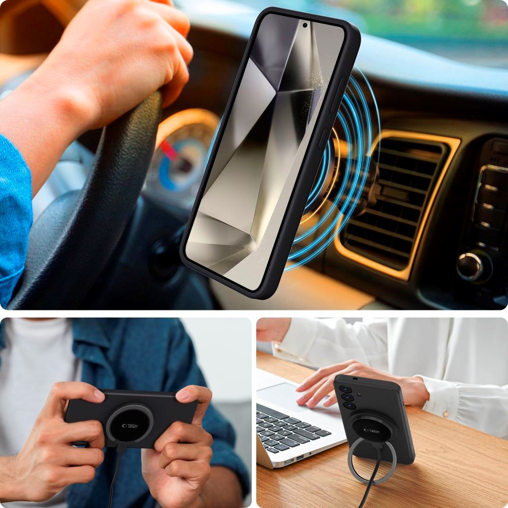 Tech-Protect Silikone Cover - Samsung Galaxy S25+ (Plus) - MagSafe Kompatibel - Sort