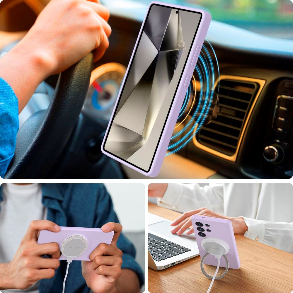 Tech-Protect Silikone Cover - Samsung Galaxy S25 Ultra - MagSafe Kompatibel - Lilla
