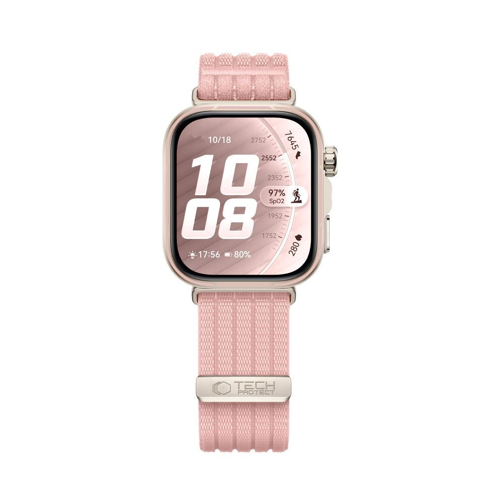Tech-Protect Huawei Watch Fit 5 Pro / 5 / 4 Pro / 4 / 3 Nylon Smartwatch Rem - Lyserød