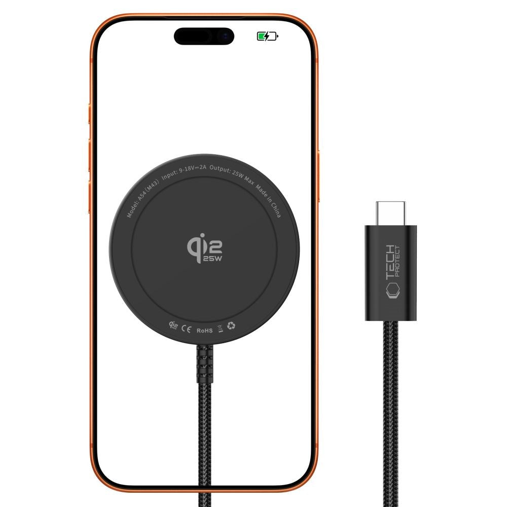 Tech-Protect Trådløs Magnetisk Oplader A54 25W - Sort
