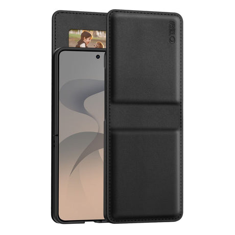 Samsung Galaxy Z Flip8 Tech-Protect Wallet Kunstlæder Flip Cover - Sort