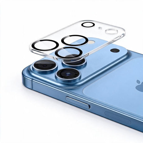 Tech-Protect Cam Fit+ - iPhone 18 Pro Max - Kameralinsebeskyttelsesglas - Gennemsigtig / Sort