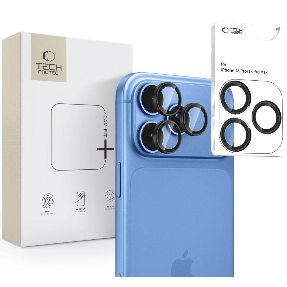 Tech-Protect iPhone 18 Pro / 18 Pro Max Camring Fit+ Kameralinsebeskyttelse - Sort