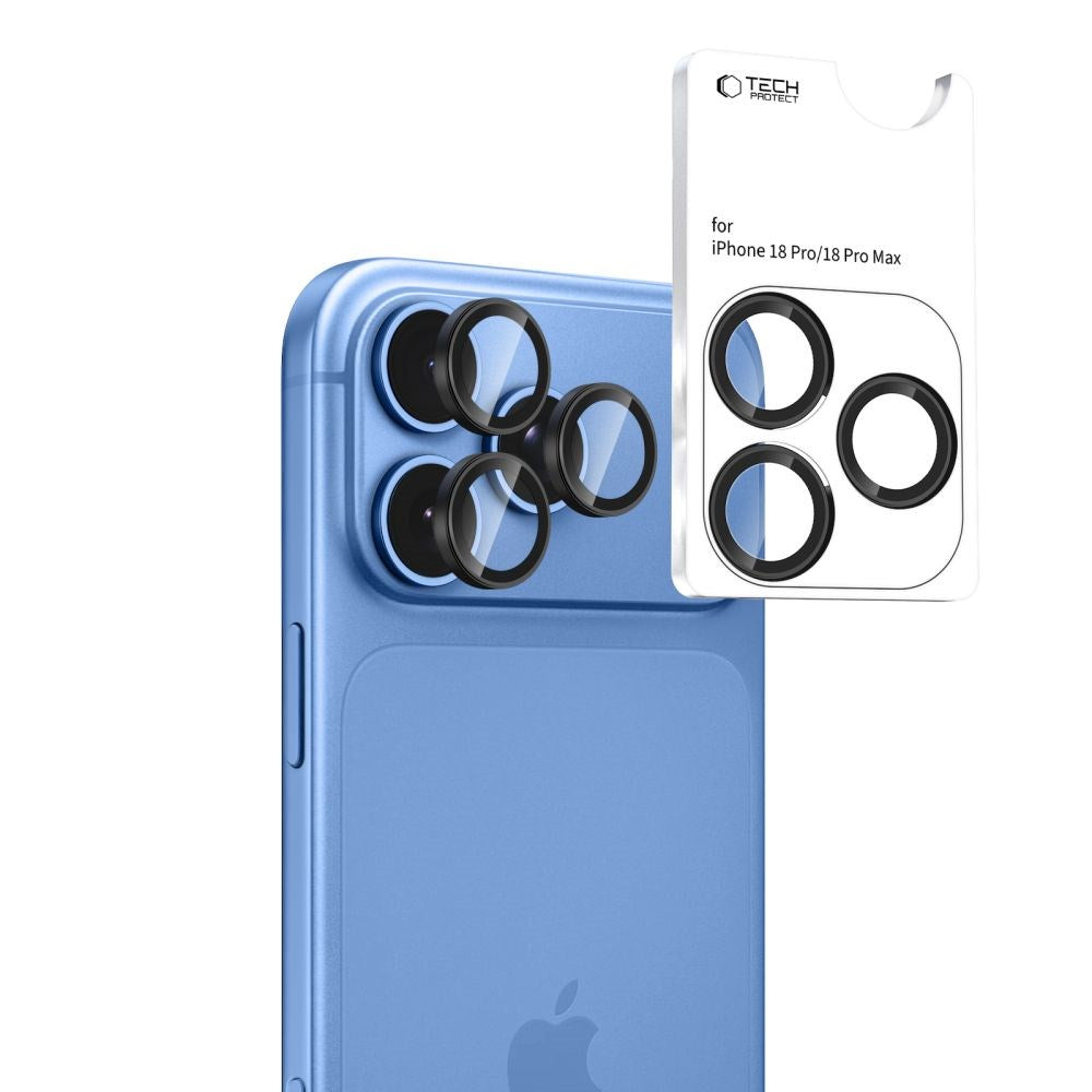 Tech-Protect iPhone 18 Pro / 18 Pro Max Camring Fit+ Kameralinsebeskyttelse - Sort