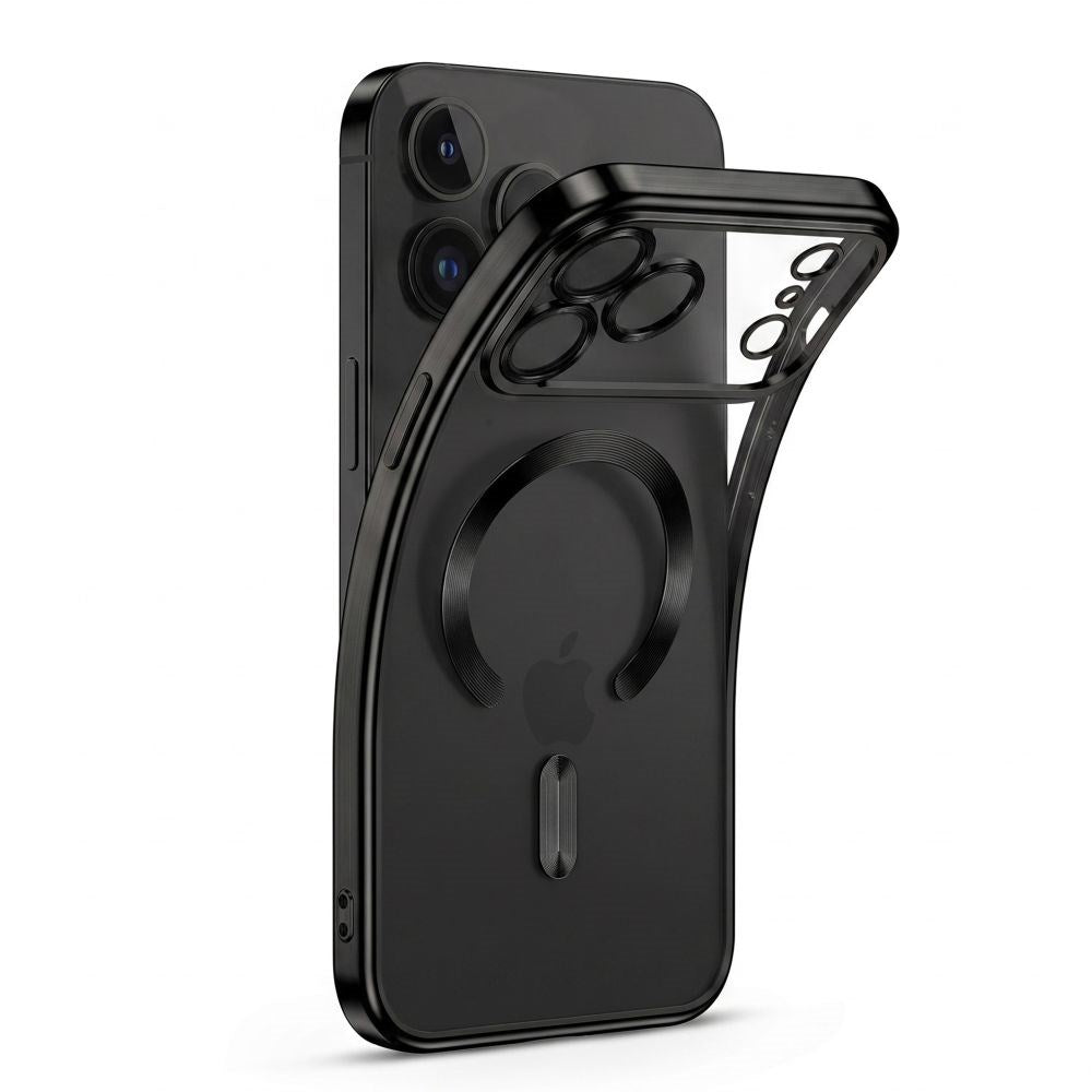 Tech-Protecti Phone 18 Pro / 17 Pro MagFlex Cover - MagSafe Kompatibel - Sort / Gennemsigtig