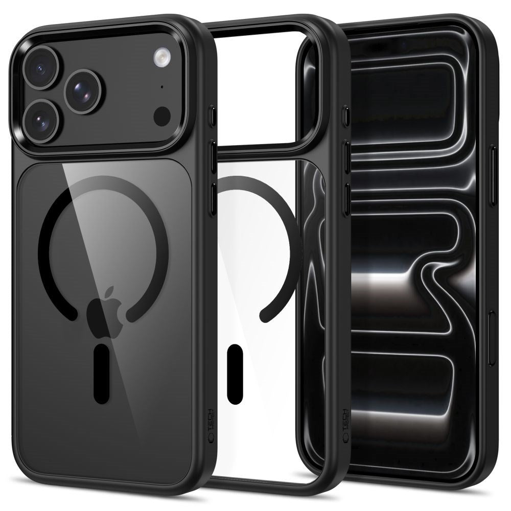 Tech-Protect iPhone 18 Pro / 17 Pro MagMat Mobil Cover - MagSafe Kompatibel - Gennemsigtig / Sort