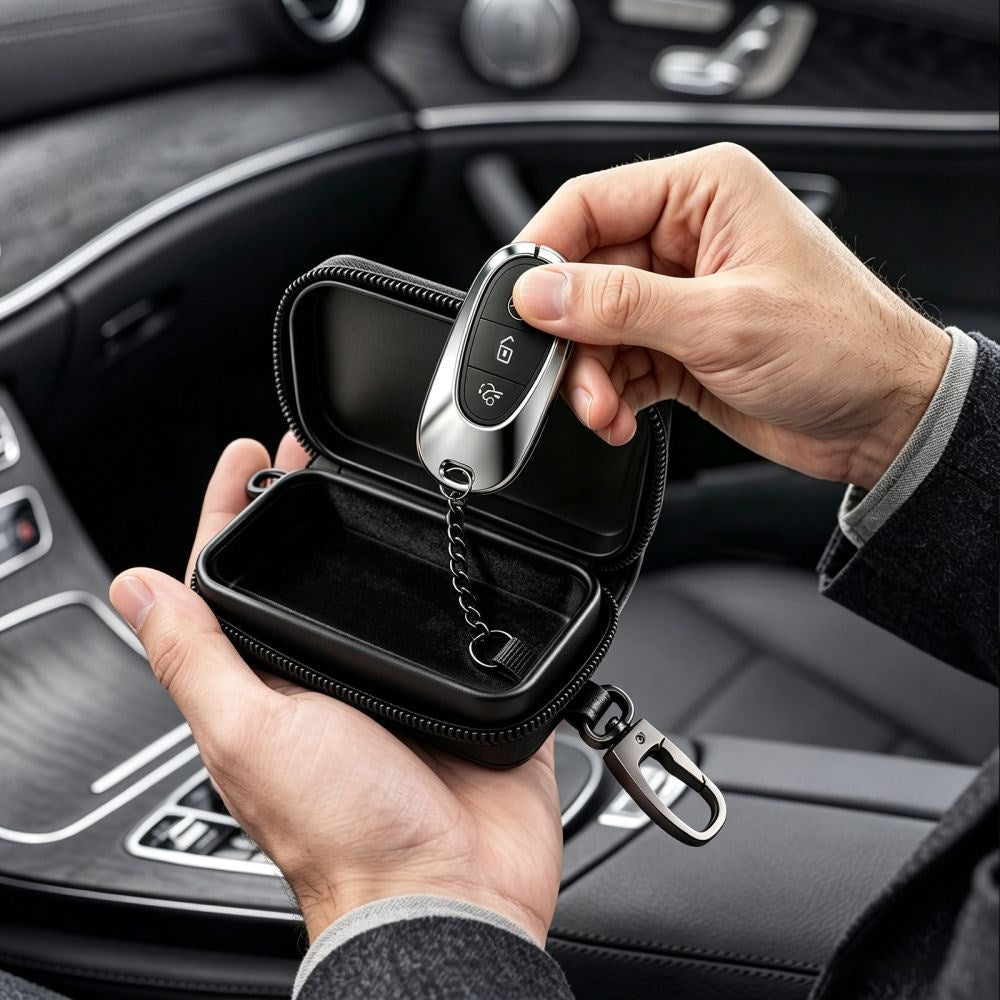 Tech-Protect KLR300 Etui til Bilnøgle m. Indbygget RFID-Blokering - Sort / Karbon
