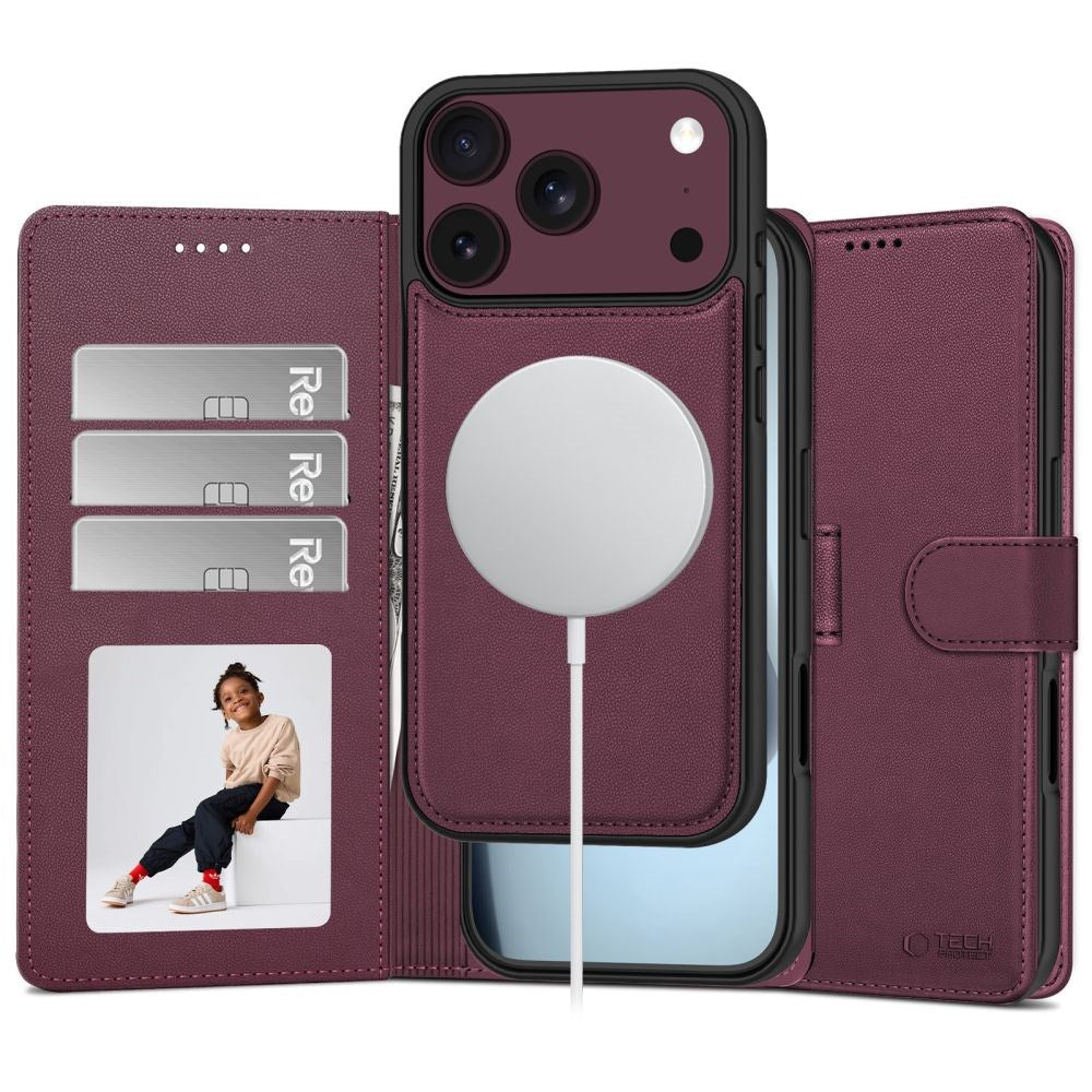 Tech-Protect iPhone 18 Pro Max / 17 Pro Max Wallet Flipcover - MagSafe Kompatibel - Rød
