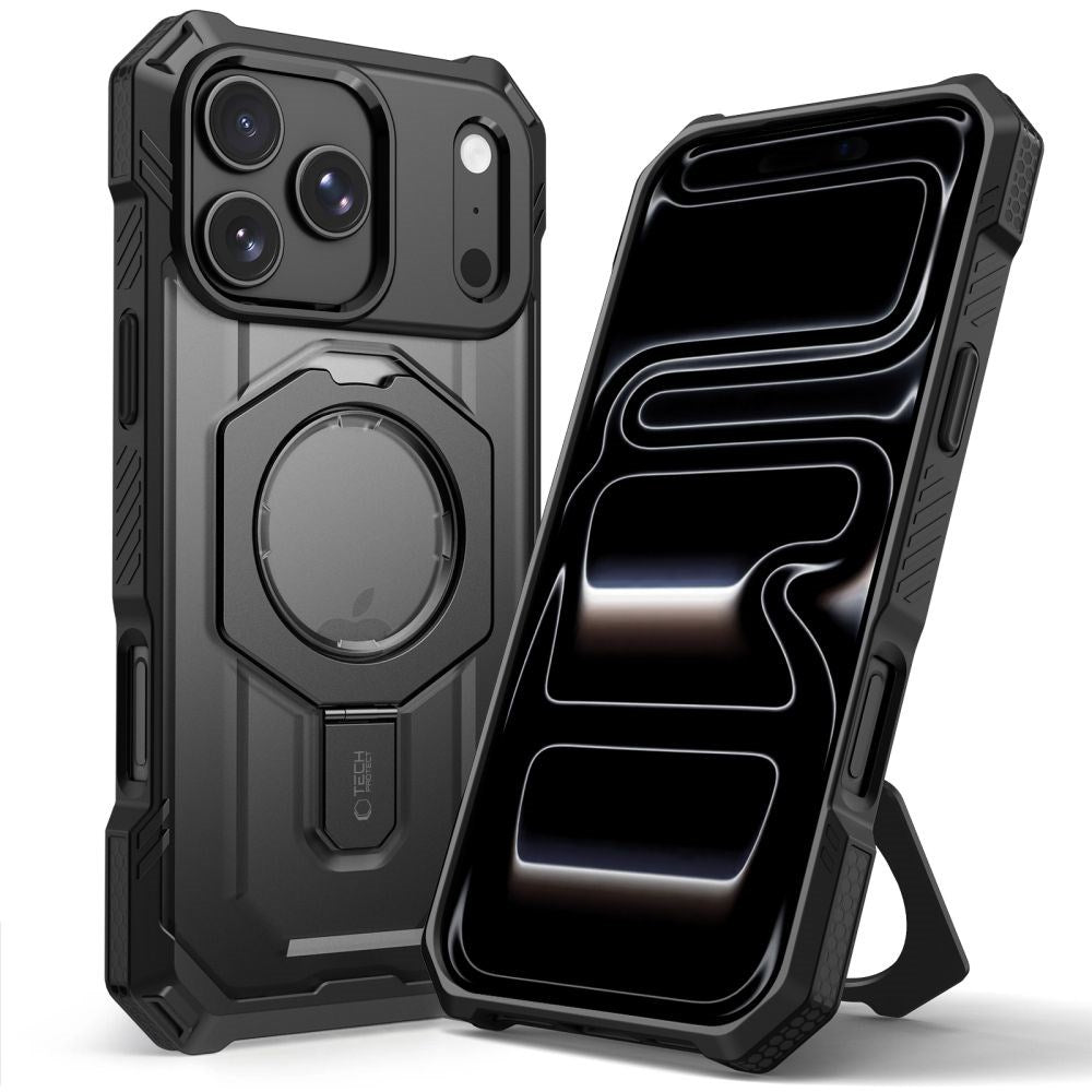 Tech-Protect iPhone 18 Pro / 17 Pro MagForce Cover med Ståfunktion - MagSafe Kompatibel - Sort
