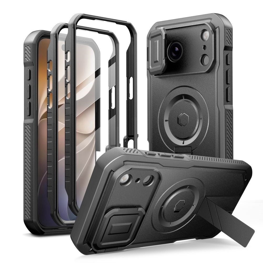 Tech-Protect iPhone 18 Pro Max / 17 Pro Max Kelvar Håndværker Cover m. Skærm- og Kamerabeskyttelse - MagSafe Kompatibel - Sort