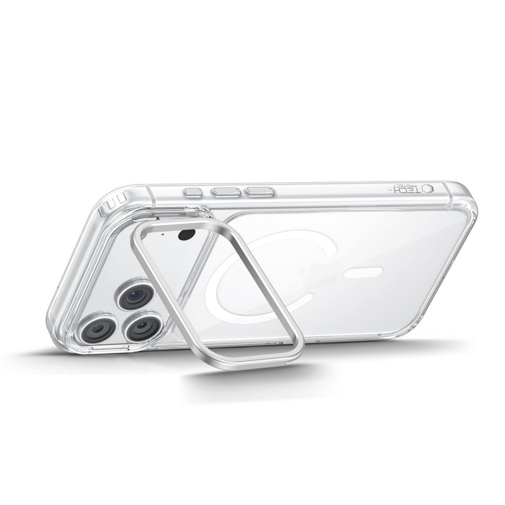 Tech-Protect iPhone 18 Pro / 17 Pro MagStand CC Mobil Cover - MagSafe Kompatibel - Gennemsigtig