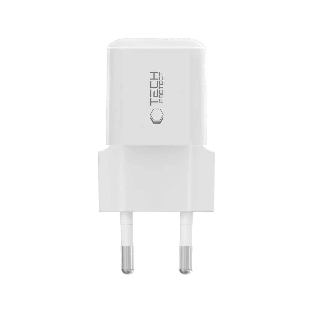 Tech-Protect Vægoplader m. 25W - 1 x USB-C (PD) - Hvid