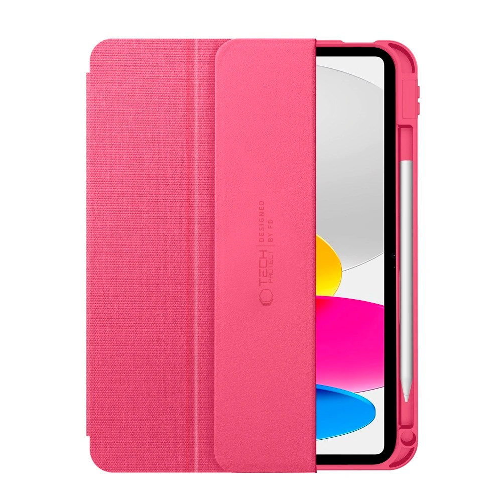Tech-Protect - iPad 11" (2025) / 10.9" (2024 / 2022) - Canvas Flip Cover m. Pen Holder - Lyserød
