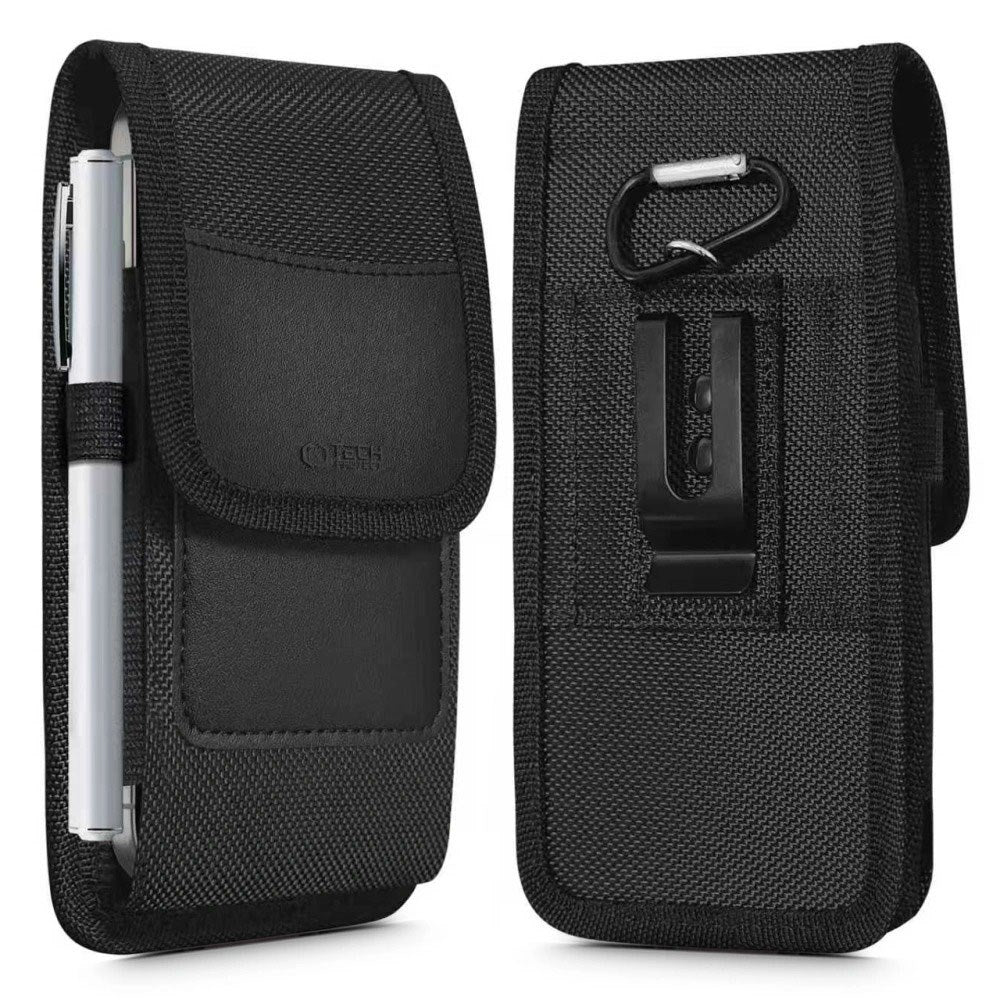 Tech-Protect Universal Nylon Etui - Mål (17.7 x 9.1 x 2.4 cm) - Sort