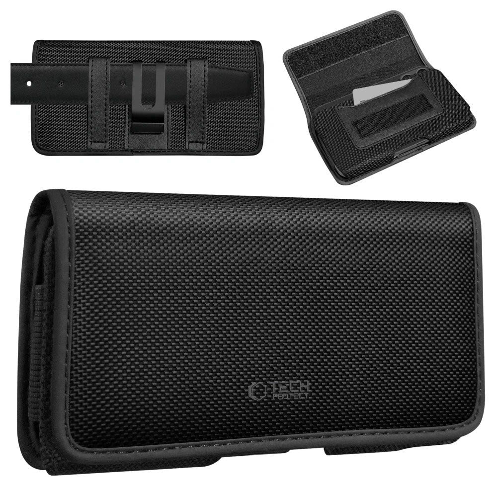 Tech-Protect Universal Nylon Etui - Mål (16.2 x 9 x 2.8 cm) - Sort