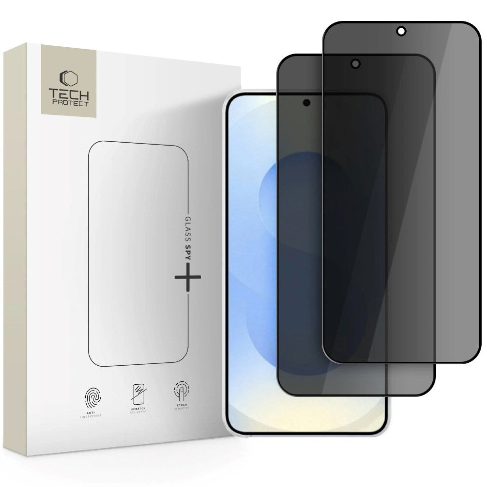 Samsung Galaxy S26+ (Plus) Tech-Protect - Glass Spy+ Skærmbeskyttelsesglas - Privacy Funktion - 2 stk. - Gennemsigtig