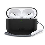 Apple AirPods Pro (3. Gen) Tech-Protect Silikone Case m. Strop - Sort