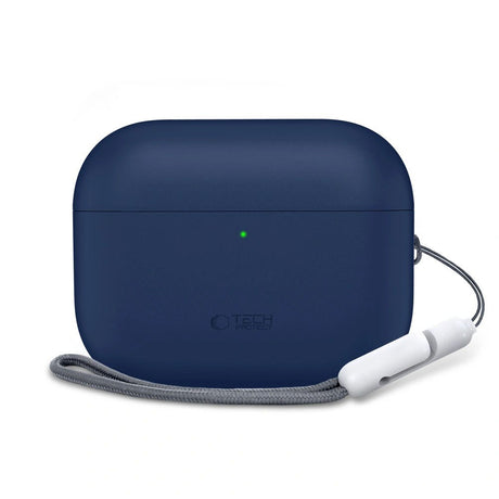Apple AirPods Pro (3. Gen) Tech-Protect Silikone Case m. Strop - Mørkeblå