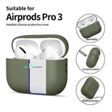 Apple AirPods Pro (3. Gen) Tech-Protect Silikone Case m. Strop - Olivengrøn
