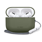 Apple AirPods Pro (3. Gen) Tech-Protect Silikone Case m. Strop - Olivengrøn