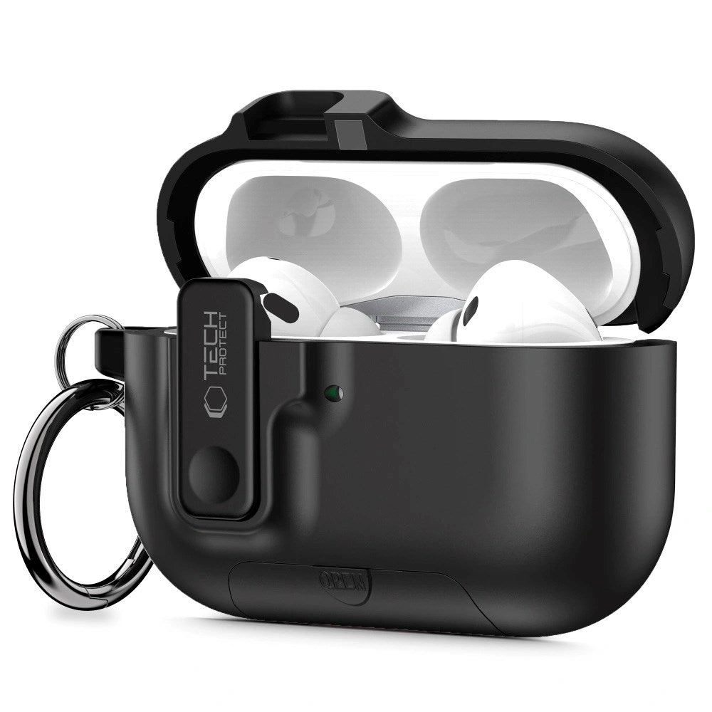 Tech-Protect - Apple AirPods Pro (3. gen.) Slim Hook Cover - Sort