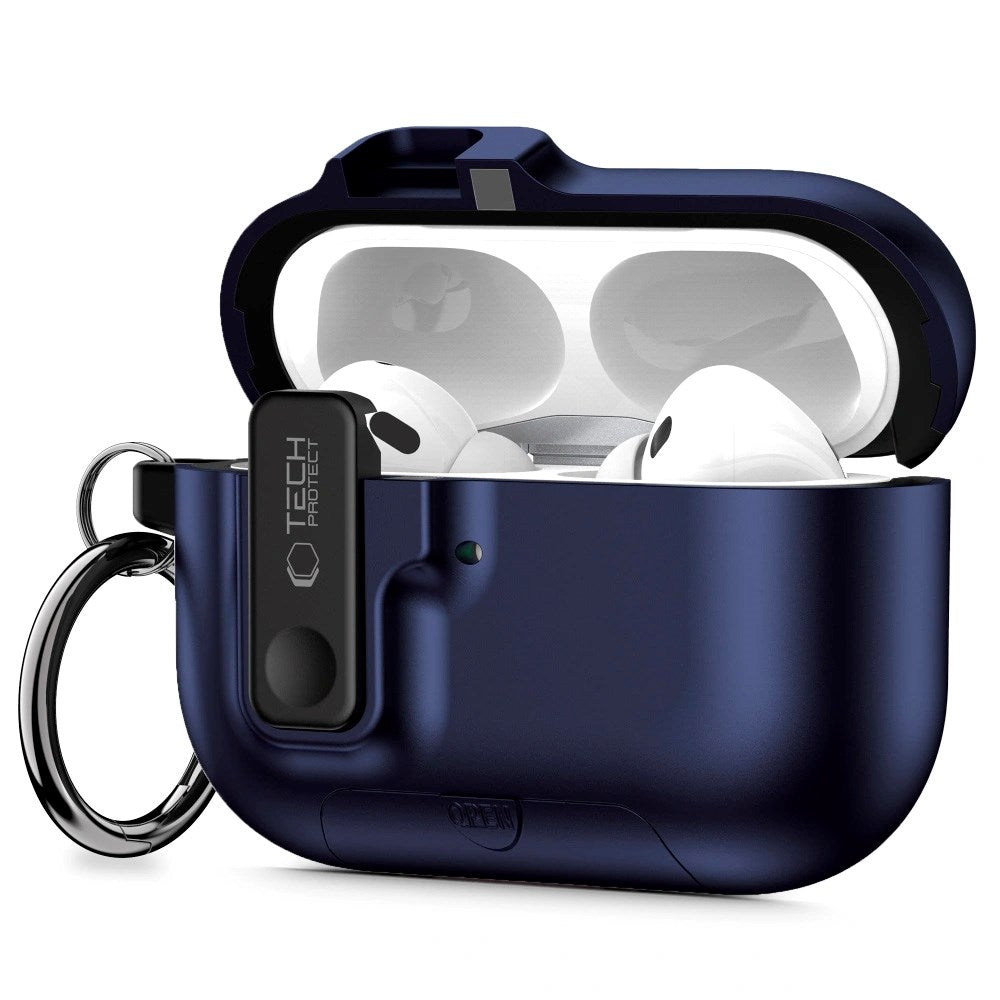 Tech-Protect - Apple AirPods Pro (3. gen.) Slim Hook Cover - Mørkeblå