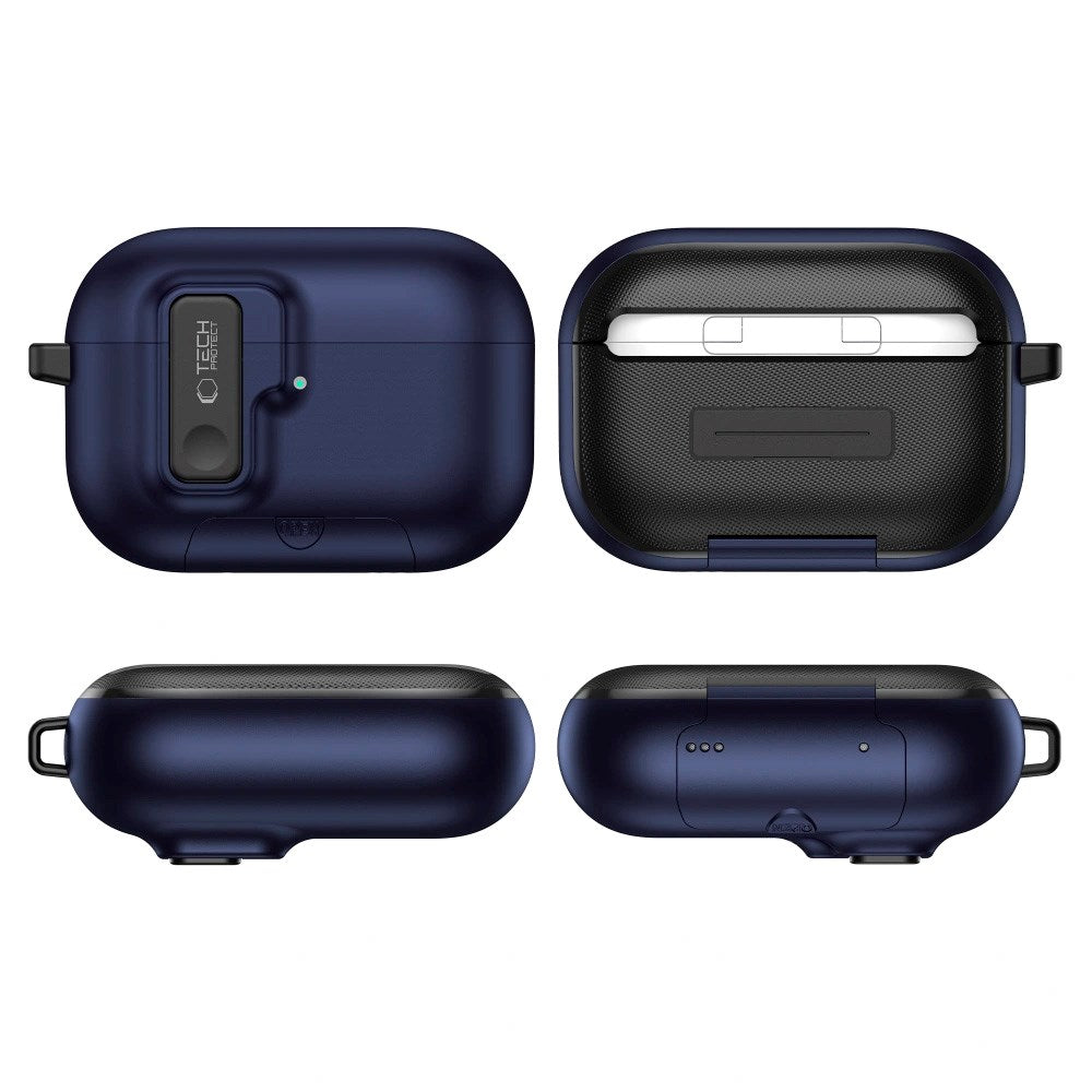 Tech-Protect - Apple AirPods Pro (3. gen.) Slim Hook Cover - Mørkeblå