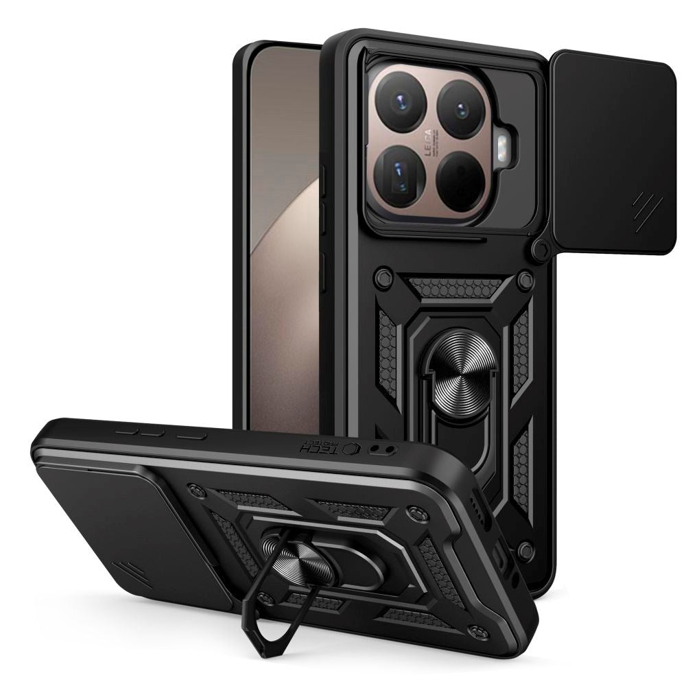 Xiaomi 15T Pro Camshield m. Magnetisk Fingerring & Ståfunktion - Sort