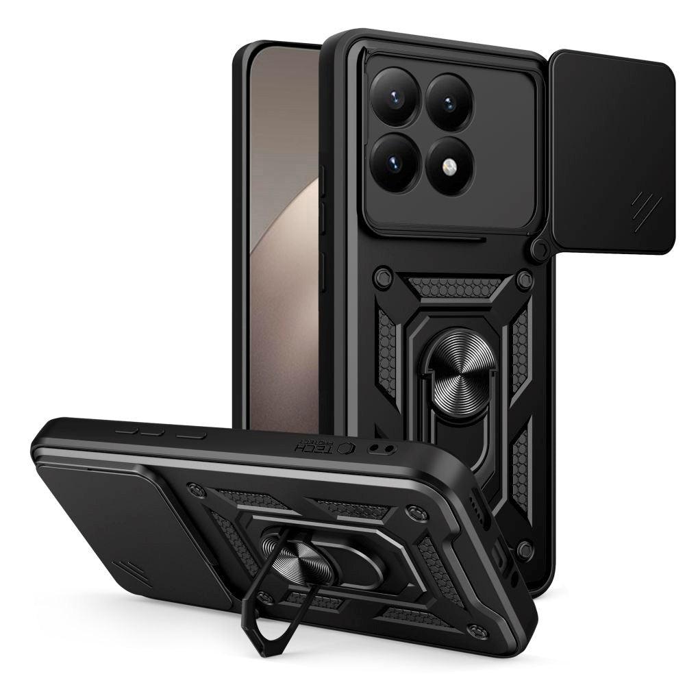 Xiaomi 15T Camshield m. Magnetisk Fingerring & Ståfunktion - Sort