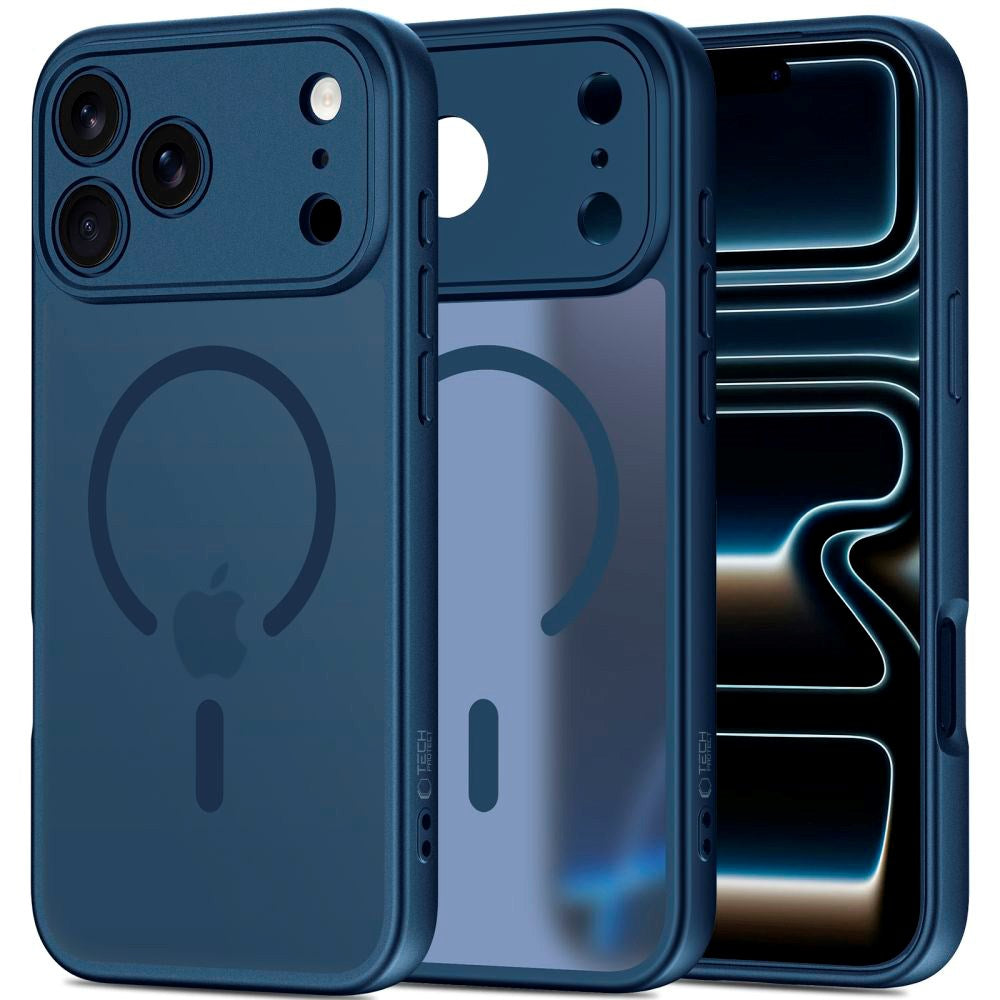 Tech-Protect iPhone 17 Pro Max BasicMag Hybrid Bagside Cover - MagSafe Kompatibel - Mat Blå