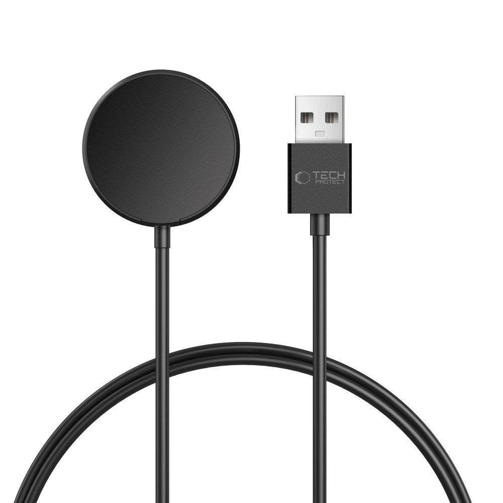 Tech-Protect MC03 2.5W Samsung Galaxy Watch Oplader med USB-A - 1m - Sort