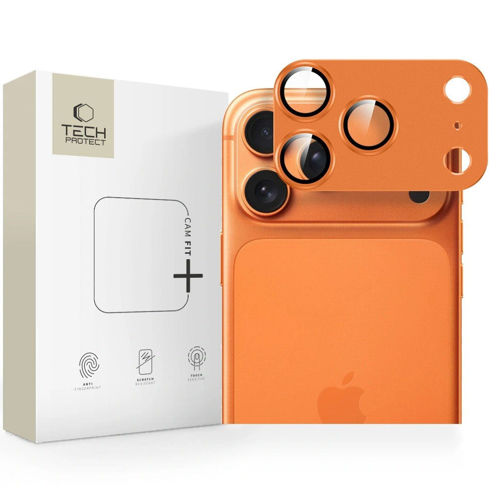 iPhone 17 Pro Max - Tech-Protect Cam Fit+ Kameralinsebeskyttelse - Orange