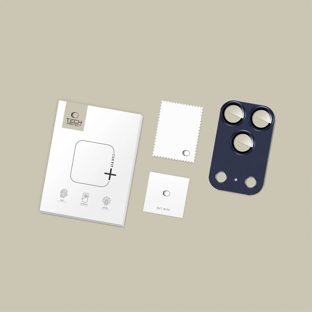 iPhone 17 Pro Max - Tech-Protect Cam Fit+ Kameralinsebeskyttelse - Blå