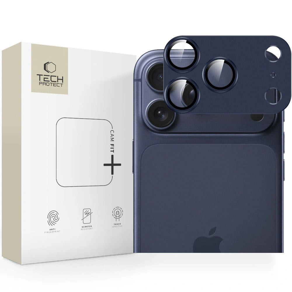 iPhone 17 Pro Max - Tech-Protect Cam Fit+ Kameralinsebeskyttelse - Blå