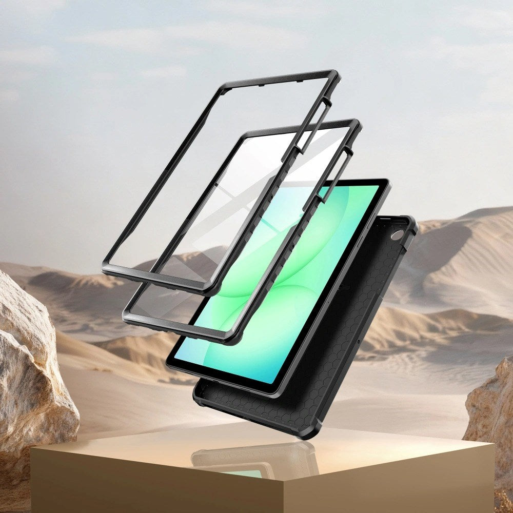 Samsung Galaxy Tab A11+ (Plus) / A9+ (Plus) Tech-Protect Kevlar Pro Tabletcover m. Indbygget Skærmbeskyttelse - Sort