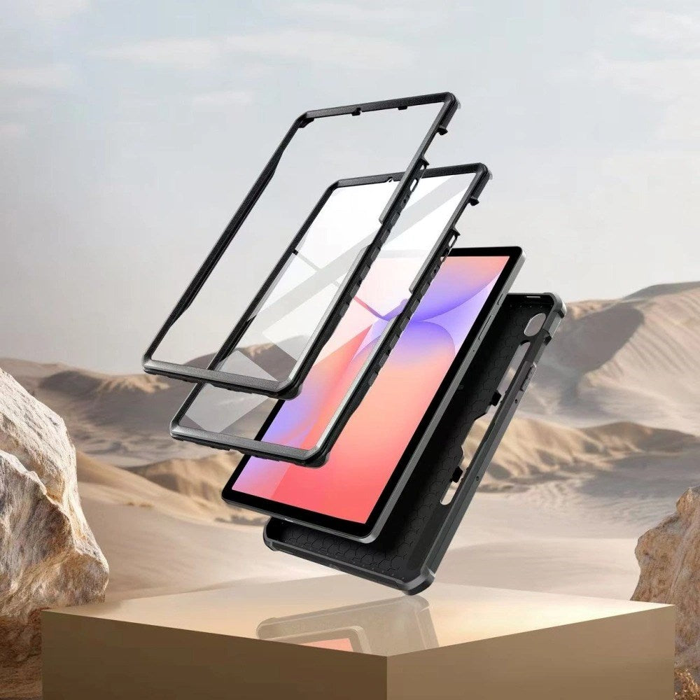 Samsung Galaxy Tab S10 Lite / S10 FE / S9 Tech-Protect Kevlar Pro Tabletcover m. Indbygget Skærmbeskyttelse - Sort